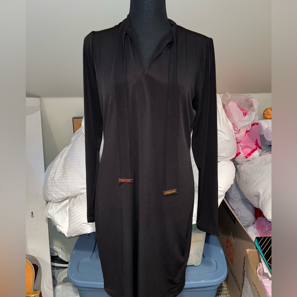 Michael Kors black long sleeve dress with Michael kors accents size small -